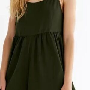 Stylish Dark Green Sleeveless romper